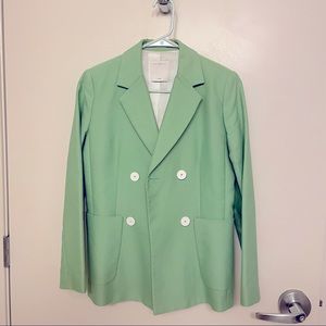 SANDRO
Double-breasted cotton-blend jacket
